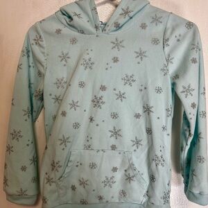 Girls Snowflake Princess Fleece Hoodie - Light Blue